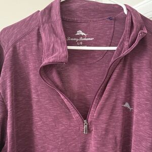 Tommy Bahama Maroon Quarter-Zip Pullover Like New Size Large